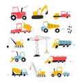 Set with building equipment. Kids print. Vector hand drawn illustration.